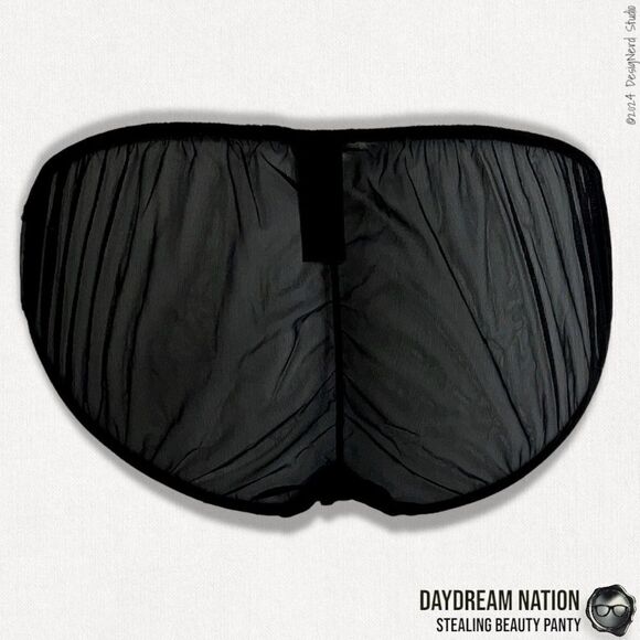 DAYDREAM NATION STEALING BEAUTY PANTY IN SHEER BLACK MESH SIZE LARGE RUCHED BACK - Picture 5 of 13